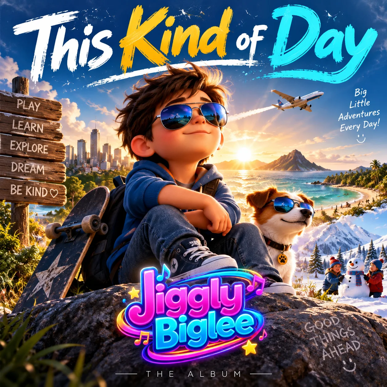 Artwork de l’album This Kind of Day, un jeune aventurier et son chien