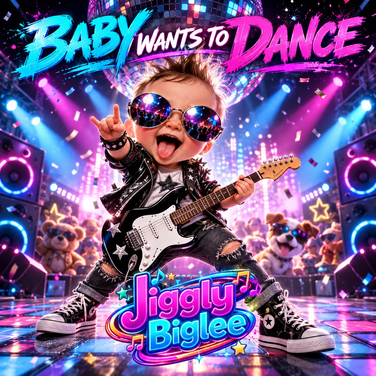 Pochette Baby Wants to Dance, enfant rockeur sur scène